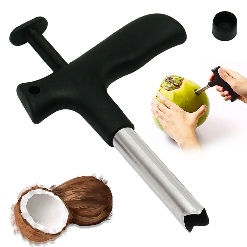 Coconut Opening Tool,Stainless Steel Punch Tap Knife Opener for Fresh Coconut Water,Easy & Convenient Straw Hole Maker