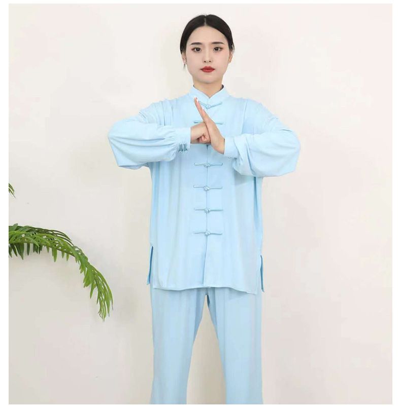 Tai Chi suit set for women in spring, summer, autumn, high-end milk silk Tai Chi practice suit for men, Chinese martial arts suit