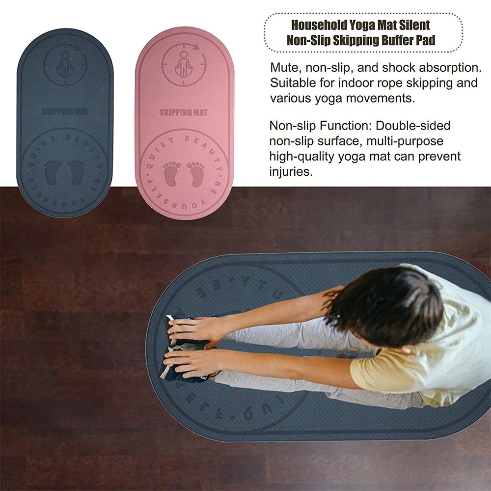 Anti-noise Jump Rope Mat Exercise Shock Absorption Yoga Mat High Density Board Outdoor Gym Sports TPE Skipping Mat for Fitness