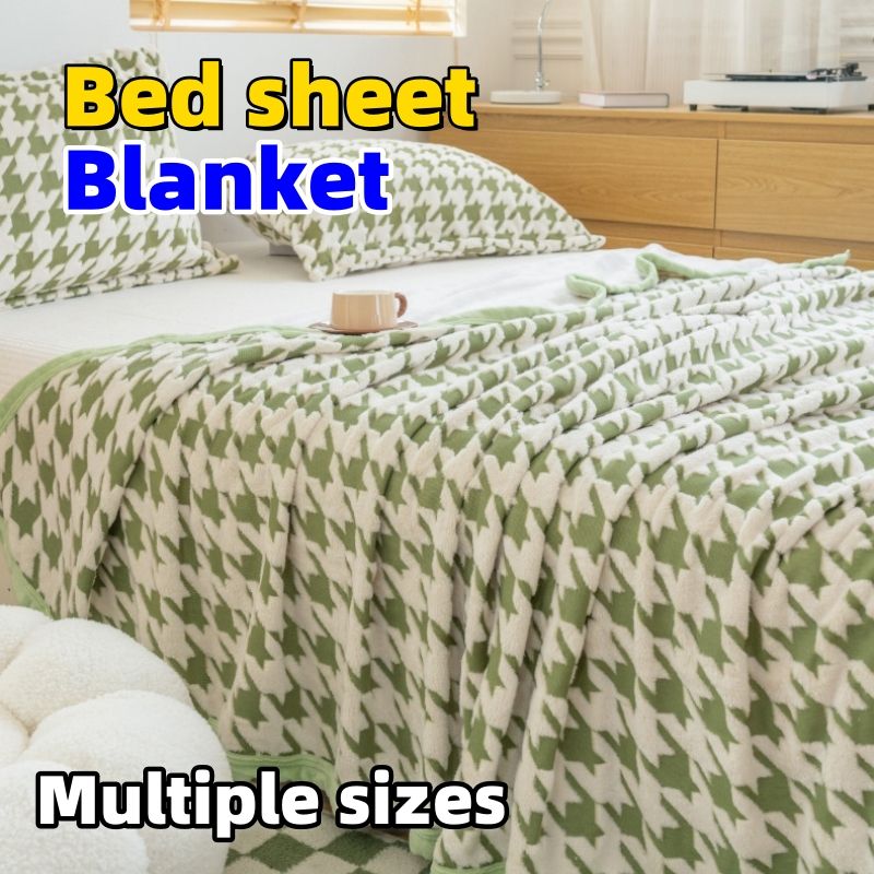 Thickened blanket, milk velvet bed sheet, coral flannel, plush mattress, nap shawl small blanket free shipping soft and comfortable