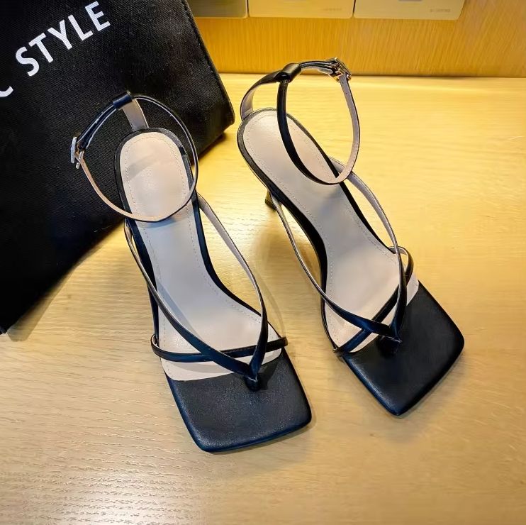 Bottega Veneta Stretch Tangerine Leather Ladies luxury Fashion Brand Square Head High Heels