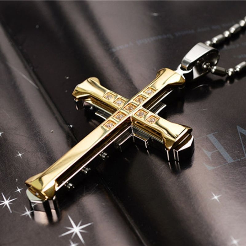 Diamond Cross Necklace free shipping Holiday gifts CRRSHOP Christmas Easter Jewelry pendant chain