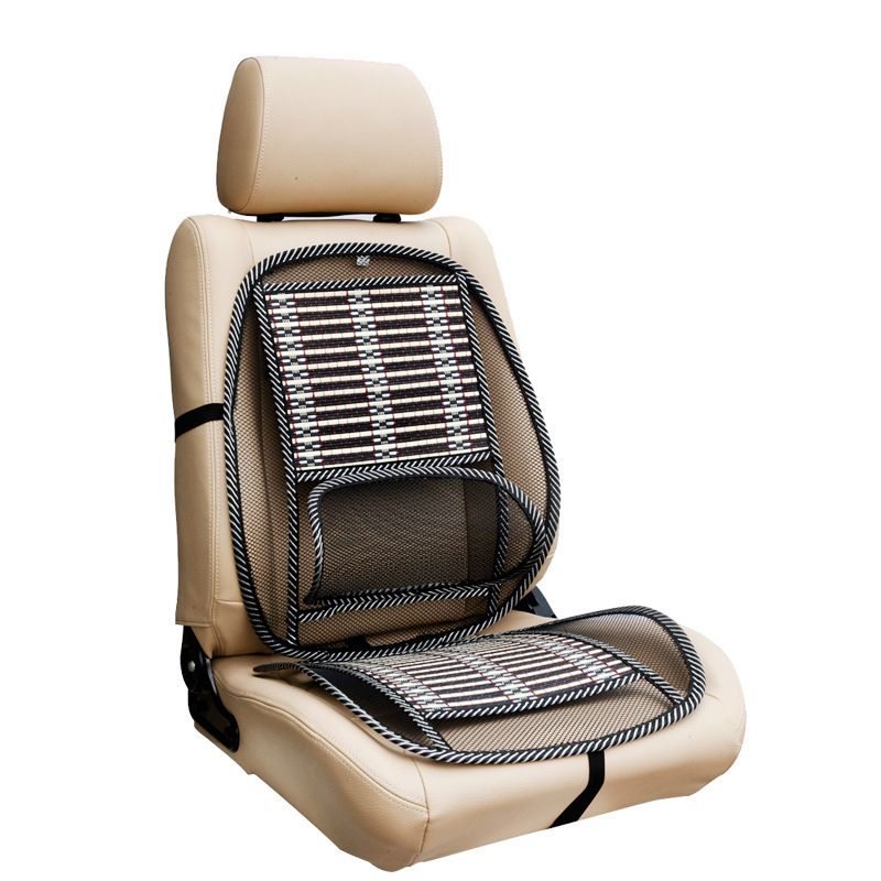 Natural Wood Beaded Seat Cover Massaging Cooling Cushion for Car Truck. Keeps The Back from Getting Sweaty While Driving. Makes Driving More Bearable and Less Painful On Long Trips