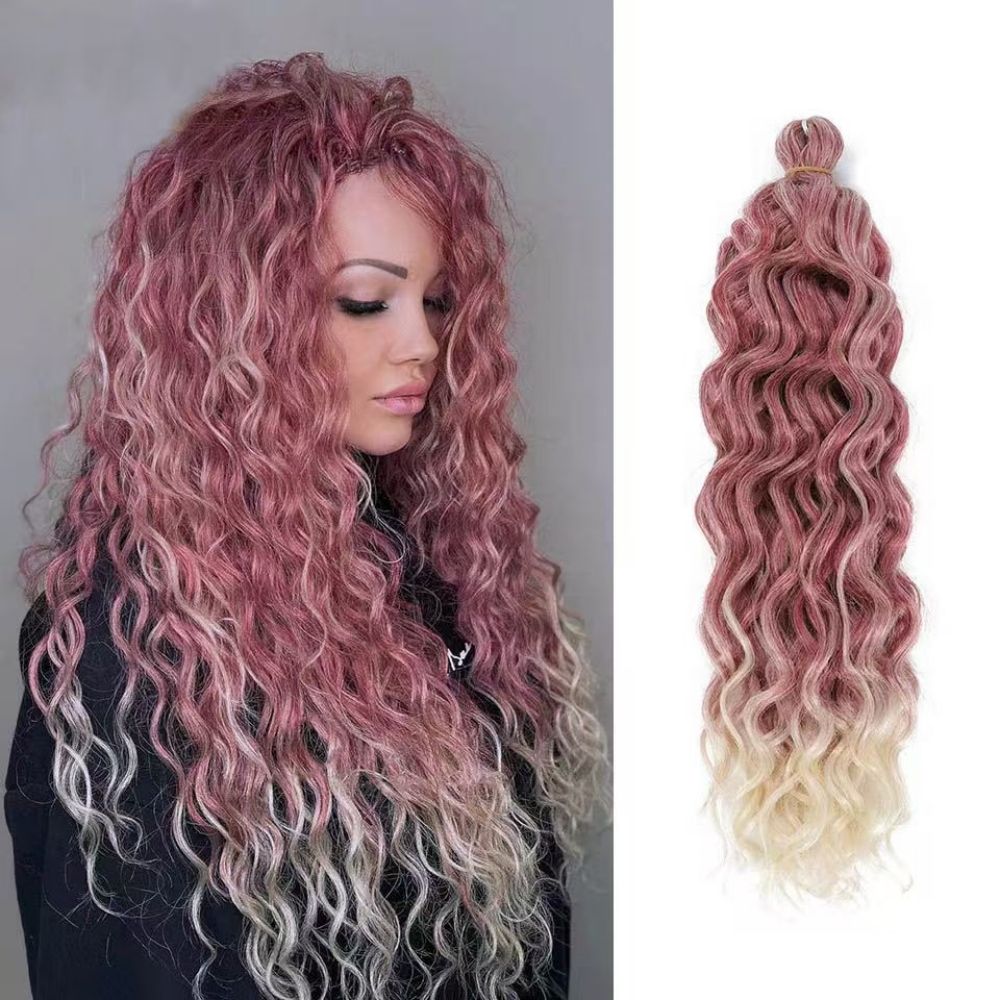Wig Latin American curly wig big curly Hawaiian curly crochet braided fluffy gradient color hair extension water ripple wave curl