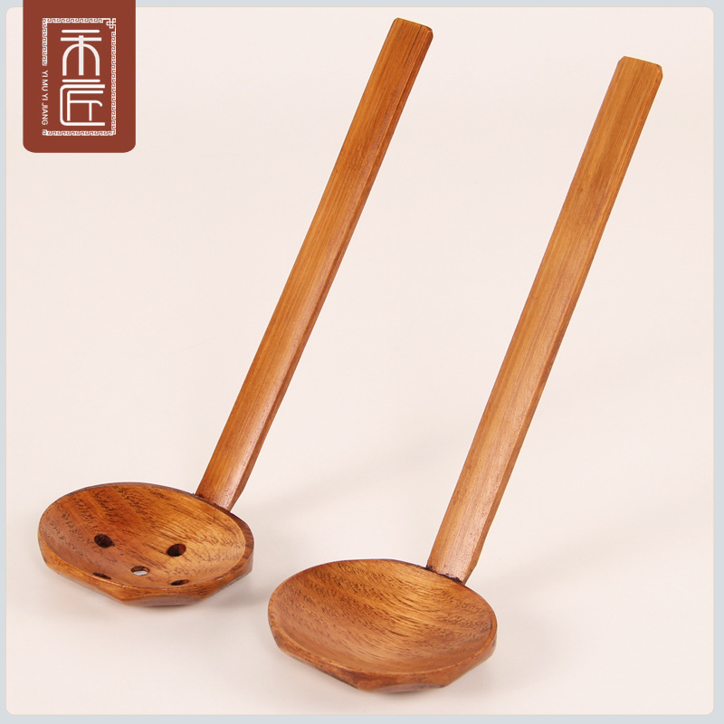 1370 Long Handle Wooden Spoon Japanese-Style Wood Soup Spoons For Kitchen Eating Mixing Stirring Cooking Spoon Tablewar Tools