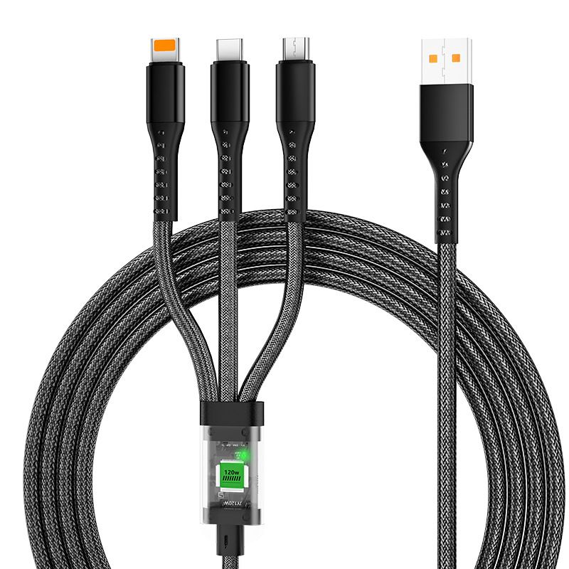Usb Data Cables Usb Charging Cables Usb Cable Type C 120W One to Three Fast Charging Data Cable Suitable for Huawei Apple Android Three in One Charging Cable
