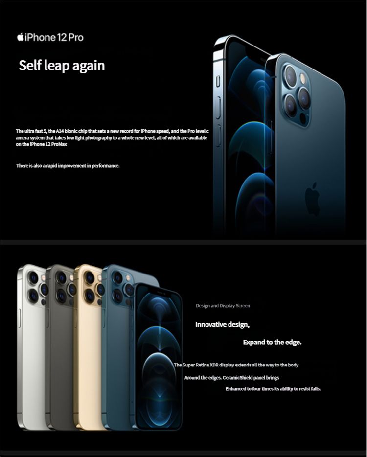 Restored Apple iPhone 12 Pro Max 5G 128GB 256GB 512GB (Unlocked) (Refurbished)