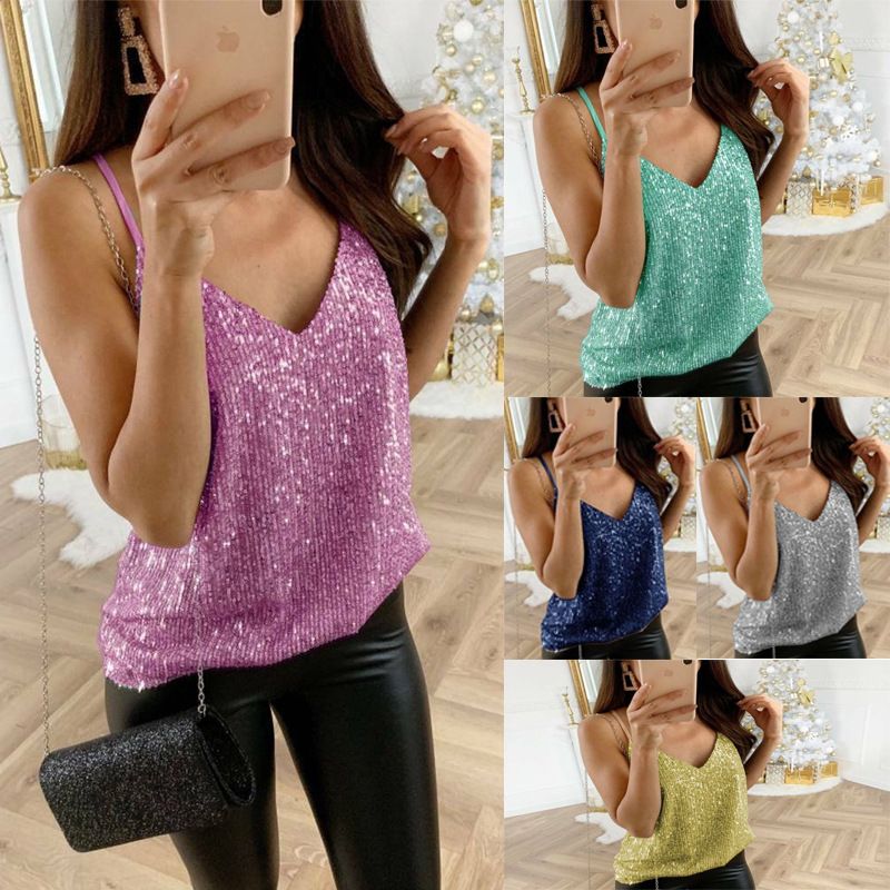 New V-neck top with hot stamping suspender casual sexy vest LWZ0127

