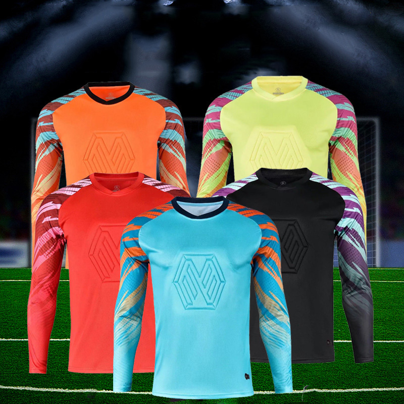 M8008 Men Boys Football Jersey Soccer Tracksuit Long Sleeve Football Uniform Adult Kids Soccer Shirt Kit Goalkeeper Sport Suits