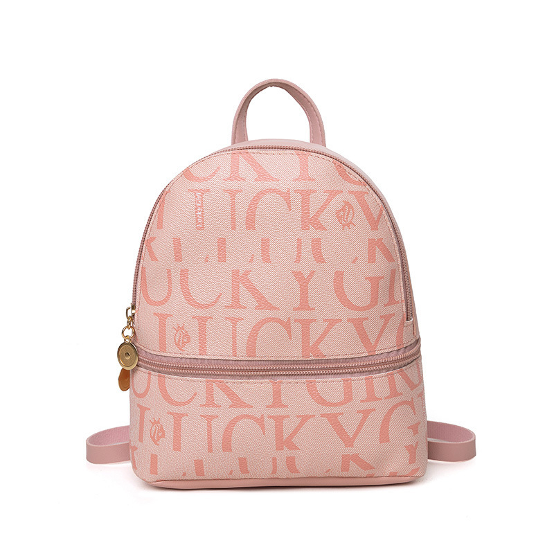#833 women's print backpack casual simple backpack monogram print school bag