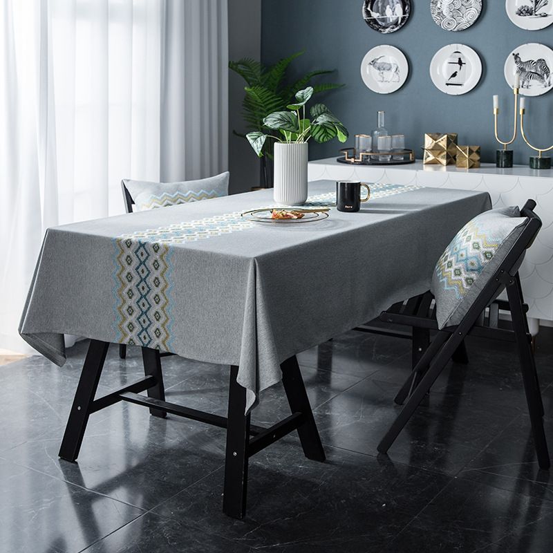 HG-085 Waterproof Embroidered Tablecloth, Cotton Linen Solid Color Tablecloth