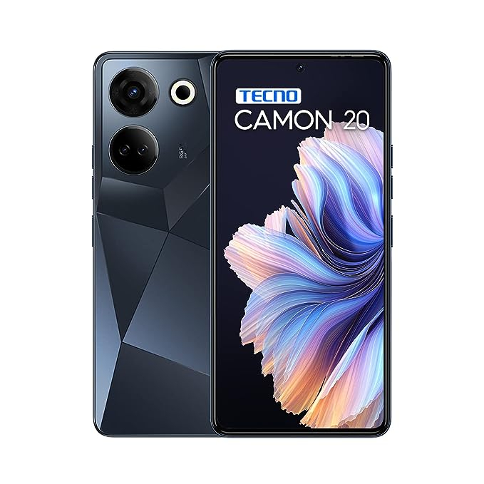Tecno Camon 20 - DUAL SIM - 256GB HDD - 8+8GB - 64MP Rear/32 MP Front - 5000mah - BlackPREDAWN BLACK