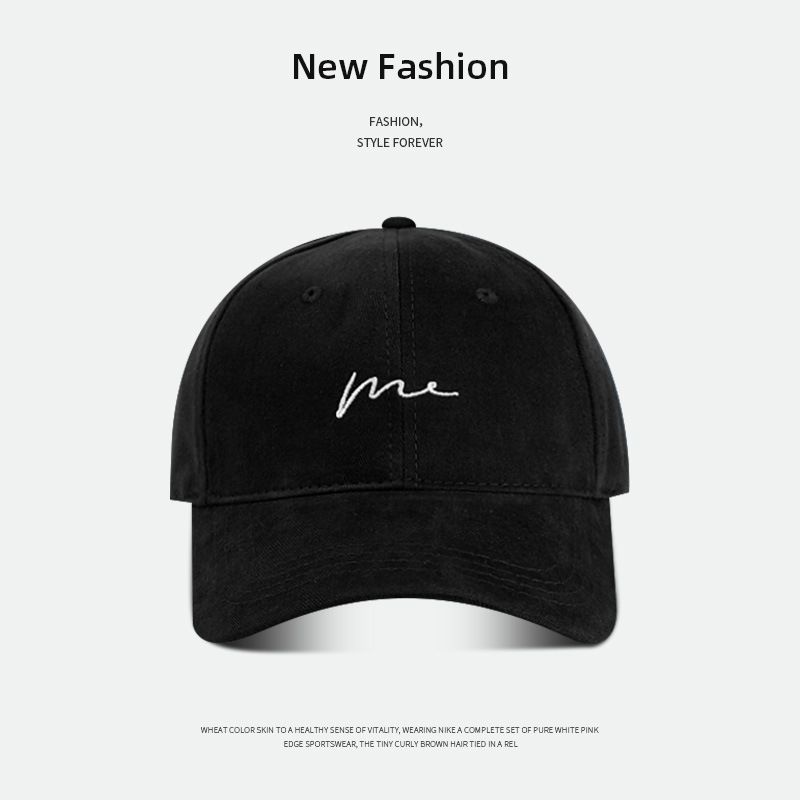 Fashion Letter Deep Crown Baseball Cap - Big Head Size Versatile Spring Autumn Hat