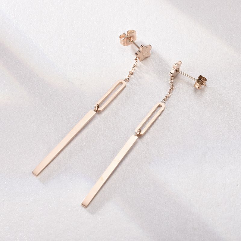 Jewelry Trends Link Chain Star Earrings Charm Dangling Earrings Stainless Steel Fashion Design Hanging Earrings