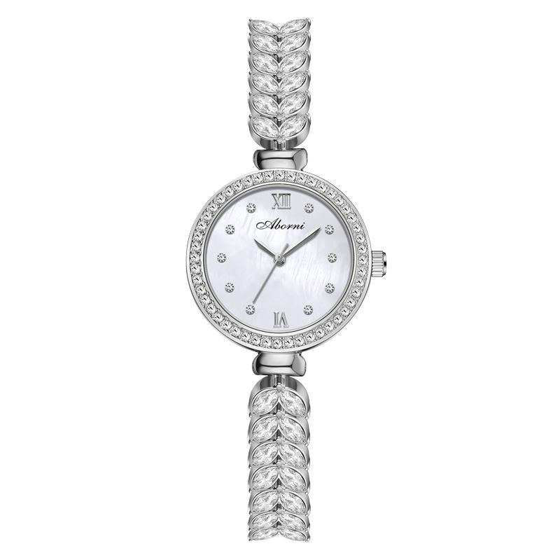 New Mermaid Series Women Quartz Watch Set, Niche Full Diamond Inlaid Alloy Wristwatch, Waterproof Elegant Dress Watch With Matching Bracelet Jewelry Set, Fashion Female Accessory Gift For Daily Party