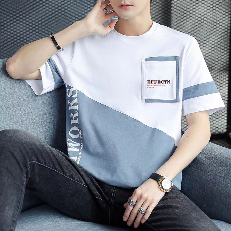 629 Men's New Summer Loose Half Sleeve T-Shirt Thin Crewneck Top