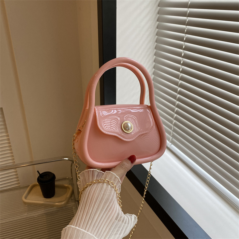 Women's Summer Candy Color Chain Shoulder Bag Suction Clasp Small Square Bag