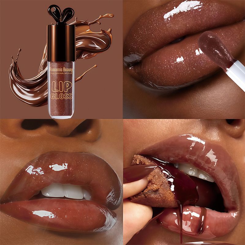 Brazilian Rabbit Style Chocolate Color Lip Oil Moisturizing Glossy Lip Gloss Shiny Mirror Lip Tint Beauty Makeup Cosmetics