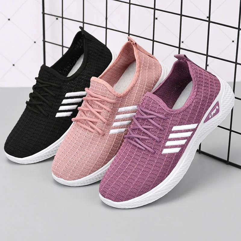 AL674377192073 Women's Mesh Sports Breathable Running Shoes Lace Up Lightweight Casual Shoes