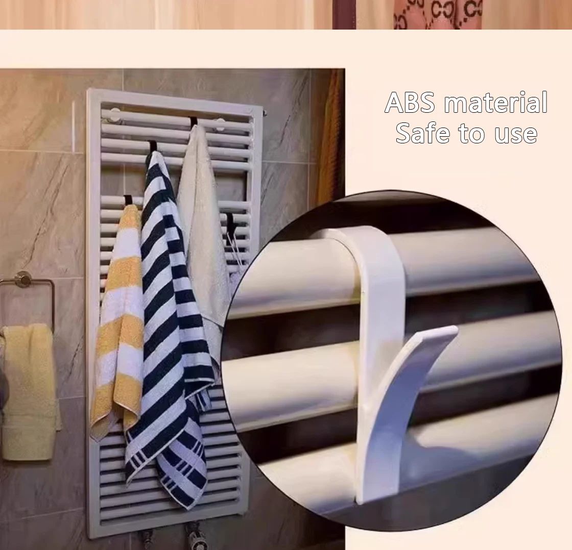 Multi-Purpose Heating Hook Coat Hook Towel Rack Radiator Bracket Bathroom Hook Clothes Hanger Soft Scarf Rack Towel Rack 4 Pcs