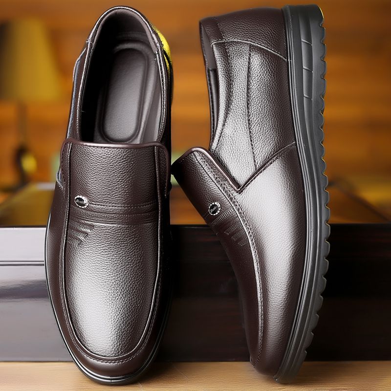 【Genuine Cow Leather】Men Classic Leather Shoes For Wedding Business Man Loafers Male Business Dress Footwears Of Black Brown
