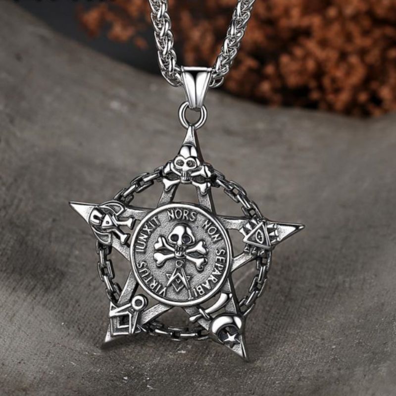 Titanium steel ship rudder hexagonal star necklace CRRSHOP No rust, no fading pendant chain necklace free shipping
