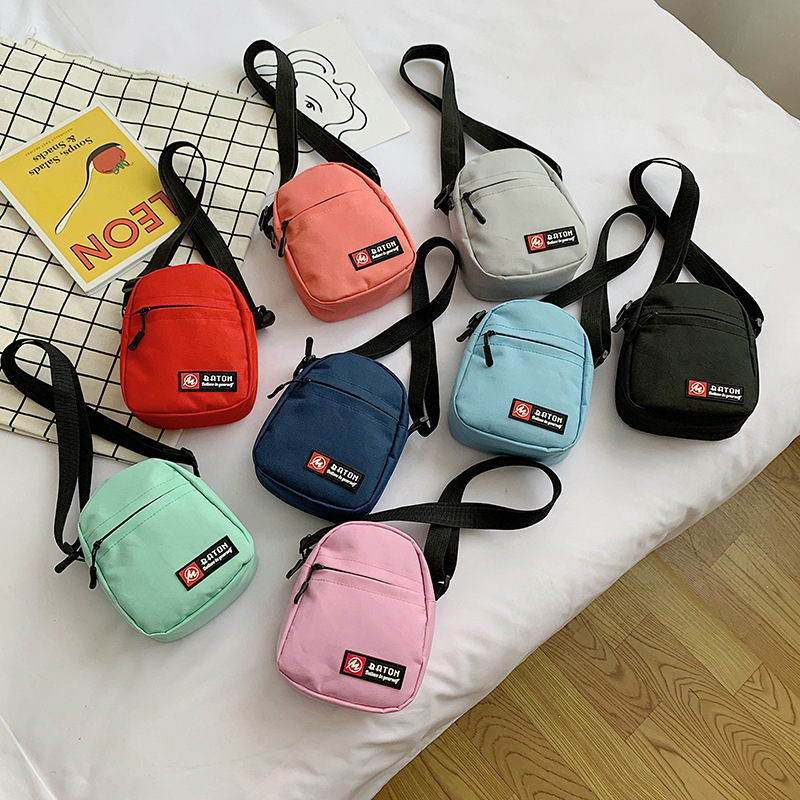 YF--0015 Women's New Fashion Versatile Solid Color Crossbody Bag Zipper Mini Canvas Bag