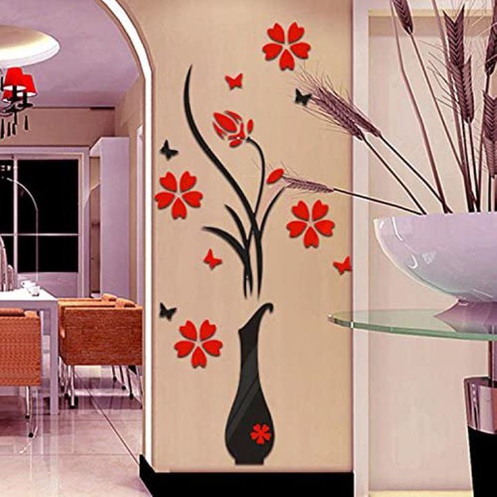 Flower Tree Crystal Arcylic 3D Wall Stickers Decal Home Decor Wall Stickers for Bedroom Wall Decor 