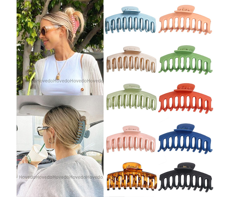  Solid Color Claw Clip Large Barrette Bath Clip Ponytail Clip For Women Girls Hair Accessories Gifts