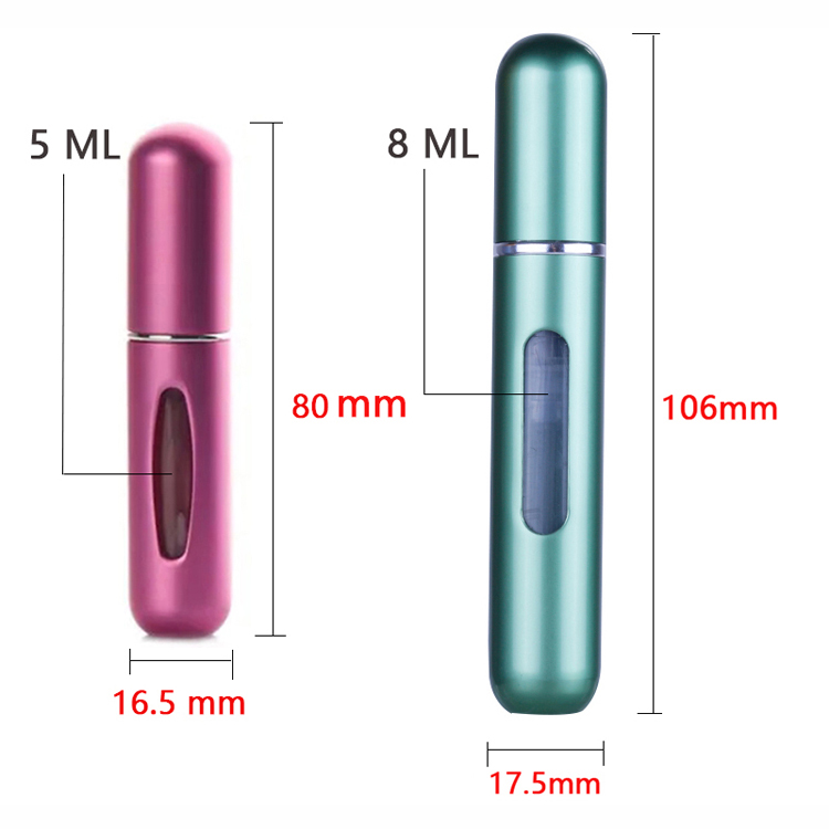 Anpro 5 ml / 8 ml Portable Travel Mini Container Aluminum Refillable Perfume Spray Bottle Empty Cosmetic Storage Bottles
