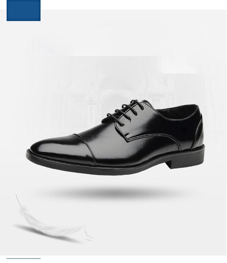 Spring new pointed-toe lace-up business formal leather shoes for men, British Brock cross-border men's shoes, wedding shoes