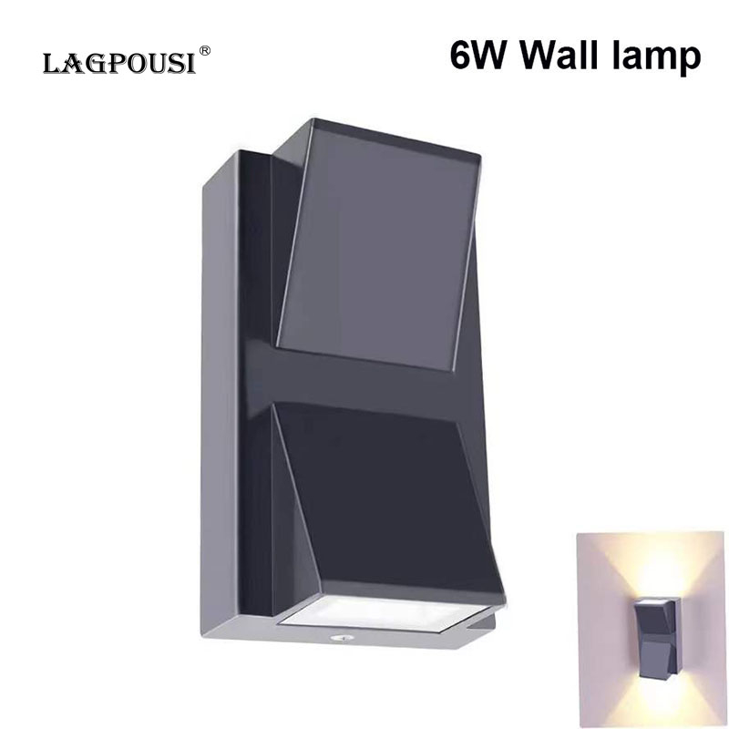 LAGPOUSI Nordic Stylish LED Wall Light Waterproof Indoor Outdoor Decor Lighting Sconce Lamp 6W Warm white for Bedroom Stairs Villa