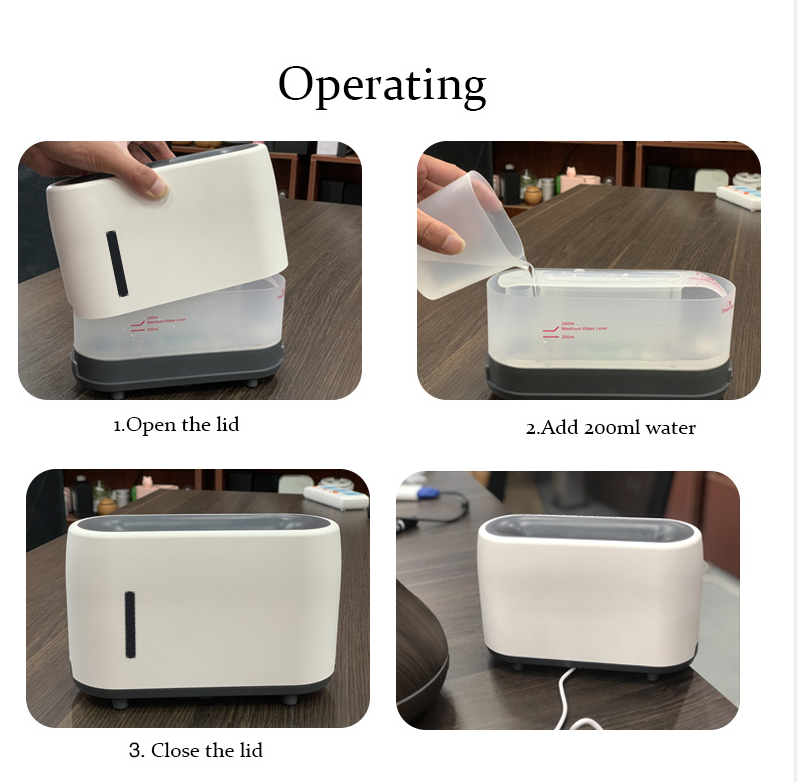 240ml Flame Humidifier Essential Oil Aroma Diffuser with Remote Control RGB Color Lighting Simulate Fire Effect