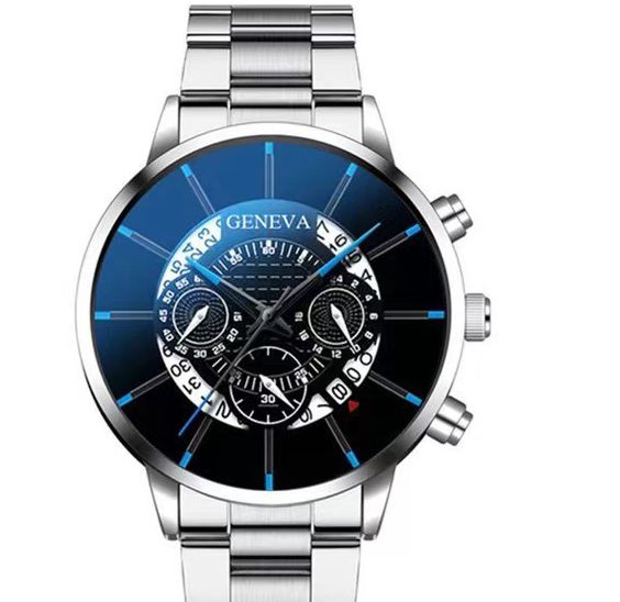 Calendar steel band watch men's large dial quartz watch men's watch foreign trade men's watch