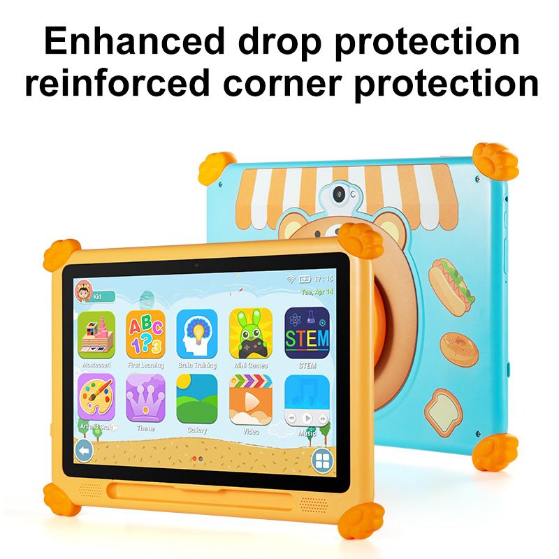 Android 10 Inch Kids Tablet Computer Built-In Dual Camera for Video Call, Voice Call Children Early Education Tablet with Anti-Drop Protective Case