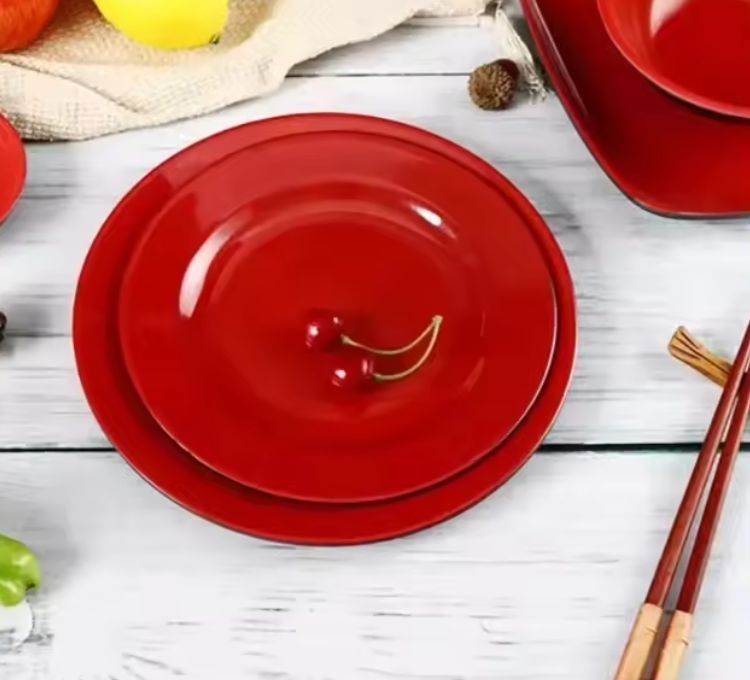 GR melamine ware kitchen durable tableware plain solid color design plate