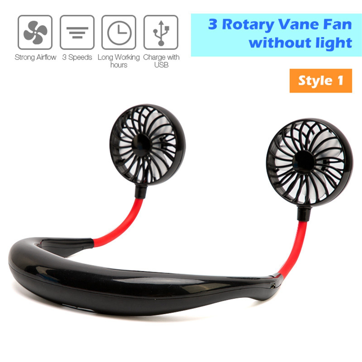 Neck Fan Portable Face Fan Personal Usb Hands-Free Mini Wearable Sports Handheld Cooling Small New Fans Around Your Neck For Travel Office Room Household Outdoor Sports

