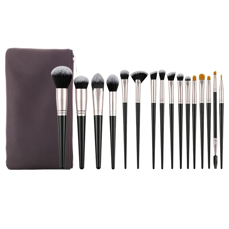 16 x Makeup Brush Full set of soft wool fiber high gloss powder brush eye shadow powder blusher brush beauty tools