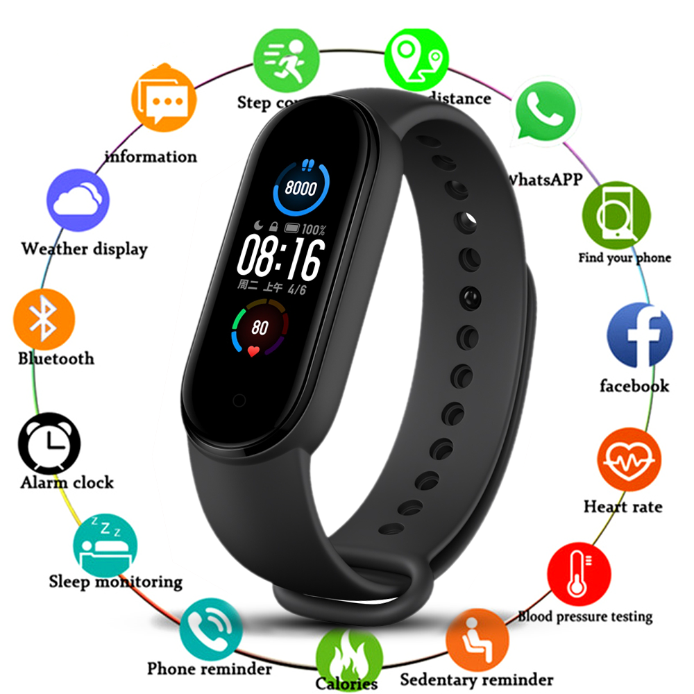 M5 Smart Watch Men Women Heart Rate Monitor Blood Pressure Fitness Tracker Smartwatch 5 Sport Watch