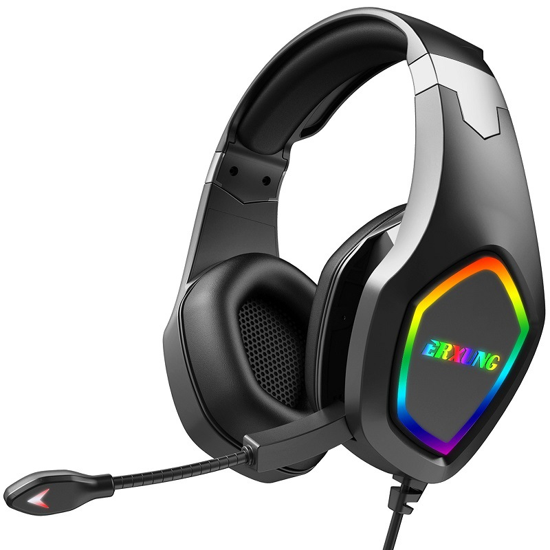  computer headset luminous game subwoofer headset wired