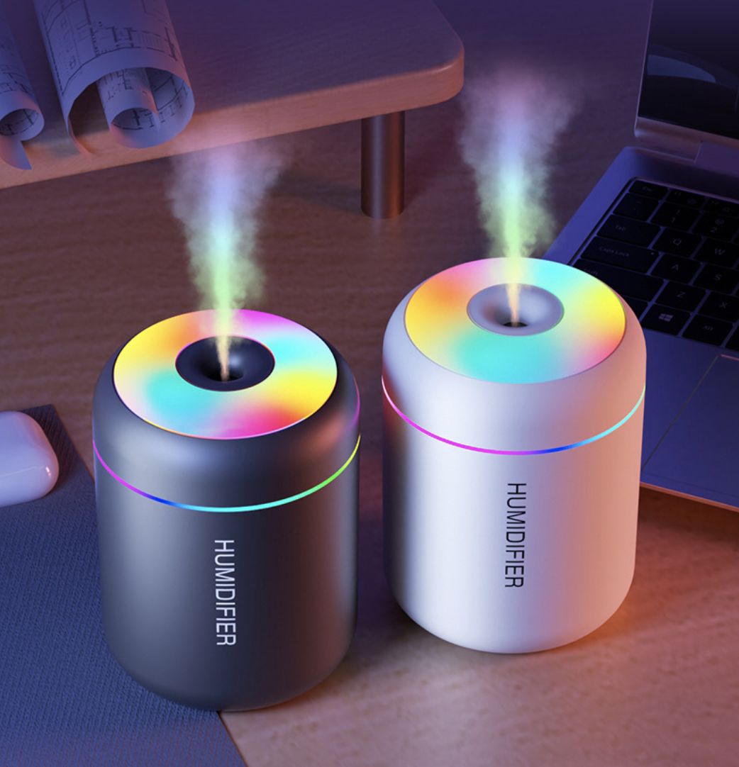 Mini USB Humidifier with Colorful Ambient Light Silent Home Office Car Humidifier
