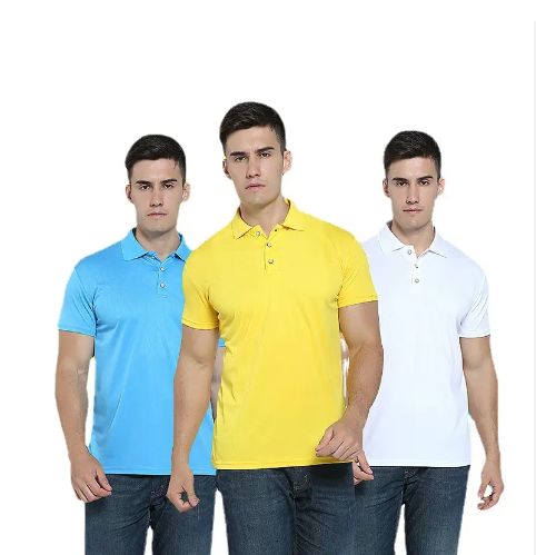 Men's Quick-drying Polo Shirt Polyester Casual Collared Shirt Short Sleeve Moisture-wicking Sun Protection