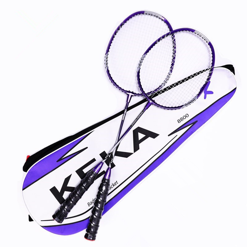 #8800 2pcs Professional Badminton Rackets Shuttlecocks and Carrying Bag Set Double Badminton Racquet Set Indoor Outdoor Speed Sports