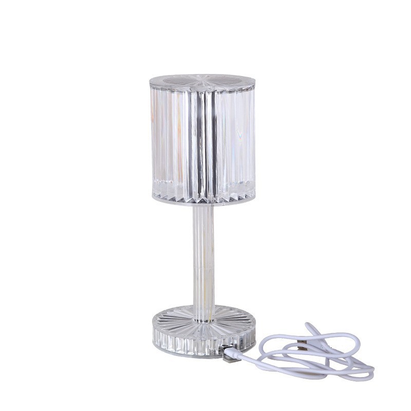 Light luxury internet celebrity style Gatsby crystal line beauty lamp bedside high-end decorative atmosphere lamp small table lamp rechargeable night light