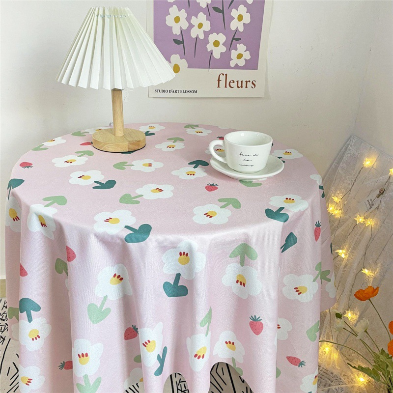 Netflix ins style sub floral tablecloth flannel girl student desk cloth pad photo background cloth dining table coffee table