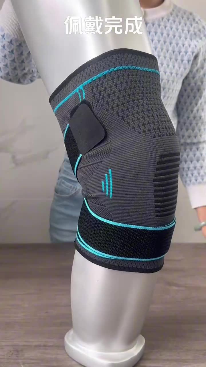 Strap sports knee pads for men and women, thin summer version for basketball, running, mountaineering. Protective gear made of nylon knitted fabric with compression.
