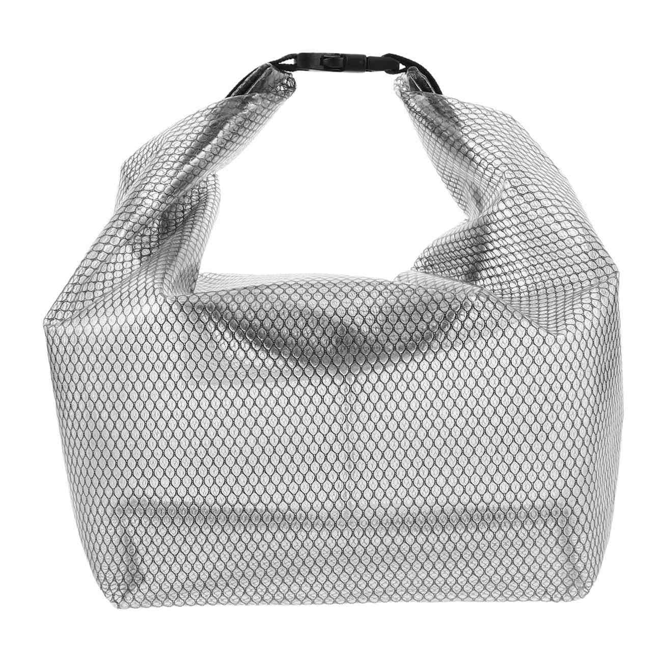 Mesh Shower Bag Travel Makeup Pouch for Women Waterproof Toiletry Bag Plastic Make Up Bags for Carry On with Buckle Handle Grey