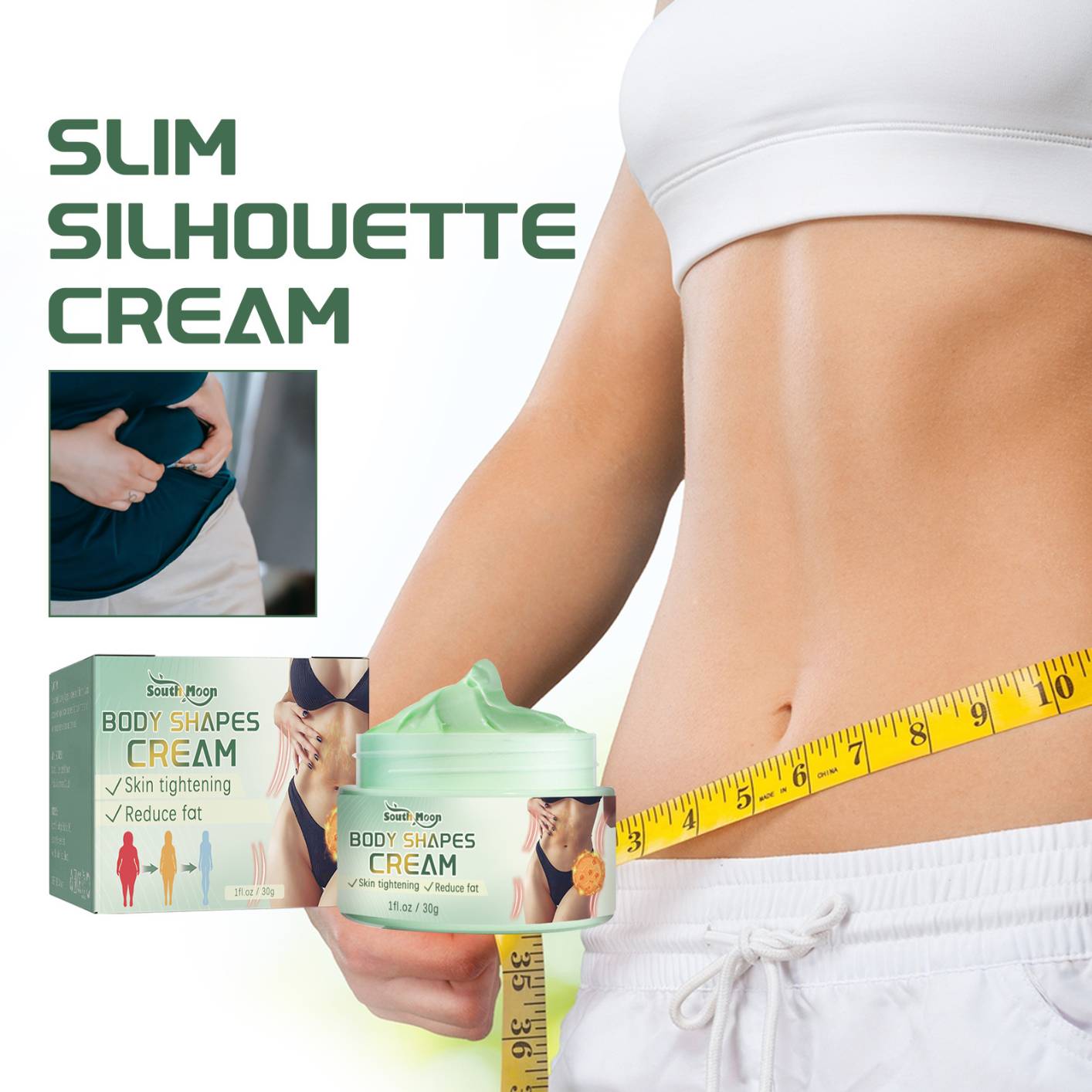 South Moon Slimming Cream Waist Belly Leg Fat Burning Remove Cellulite Waist Arm Abdomen Shaping Body Firming Massage Weight Loss Cream