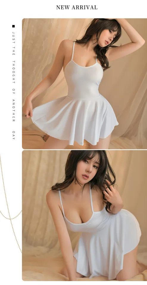 Sexy Pajamas Women's Silk Suspender Nightdress Ladies Summer Ice Silk Thin  Halter Home Service Sexy Dresses Woman