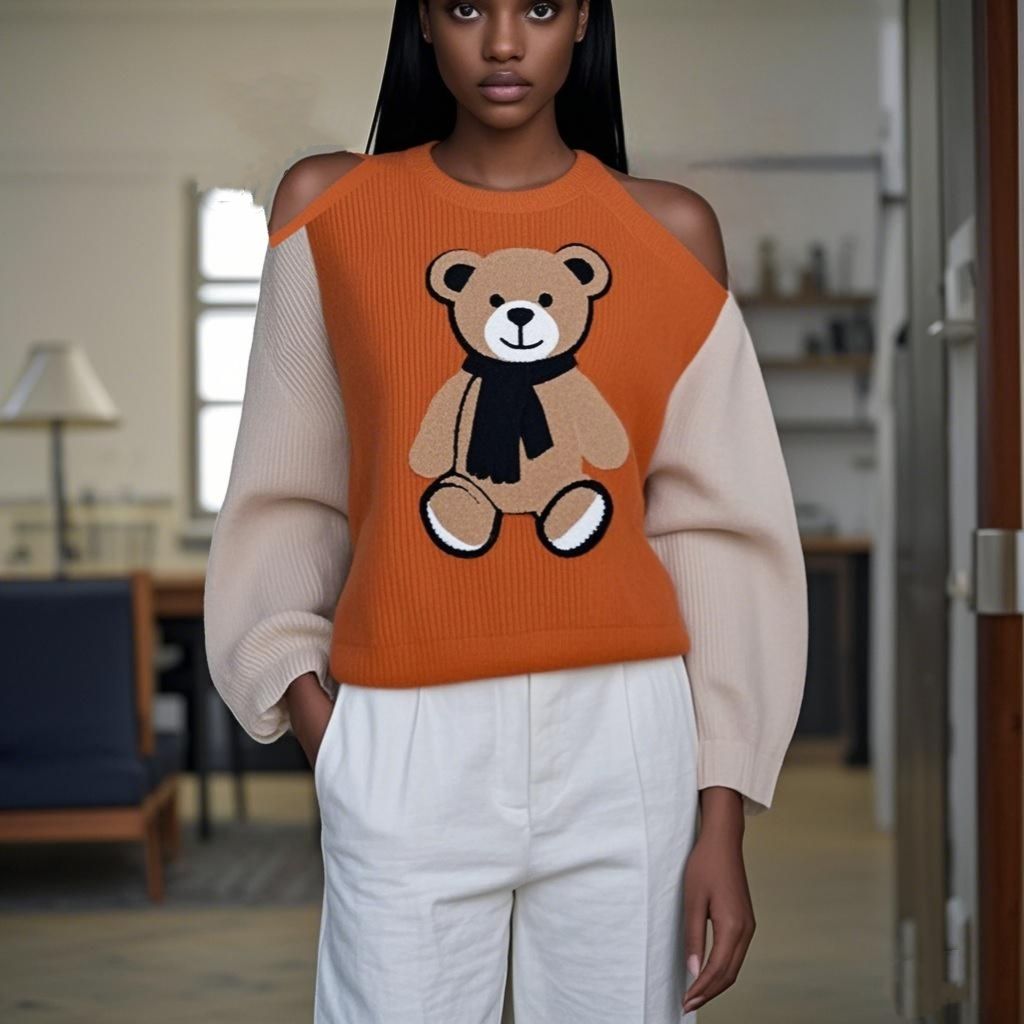 Wool knit Sweater Round Neck Women's Sweater
